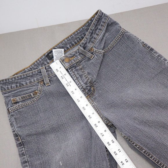 Mossimo Distressed Black Jeans Size 6 Stretch Women Bikercore Edgy Punk Boot Cut - Picture 4 of 16